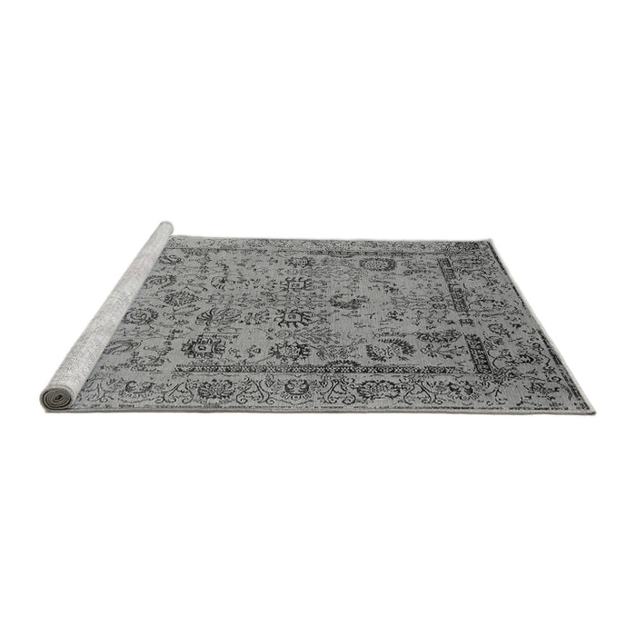 Sideview of Machine Washable Oriental Gray Industrial Rug, wshurb2051gry