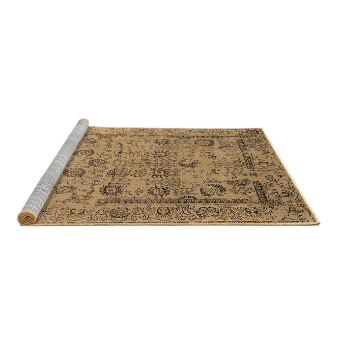 Sideview of Machine Washable Oriental Brown Industrial Rug, wshurb2051brn