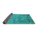 Sideview of Oriental Turquoise Industrial Rug, urb2051turq