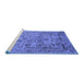 Sideview of Machine Washable Oriental Blue Industrial Rug, wshurb2051blu