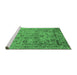 Sideview of Machine Washable Oriental Emerald Green Industrial Area Rugs, wshurb2051emgrn