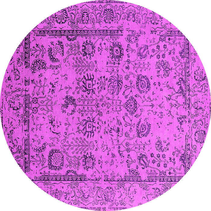 Round Oriental Pink Industrial Rug, urb2051pnk