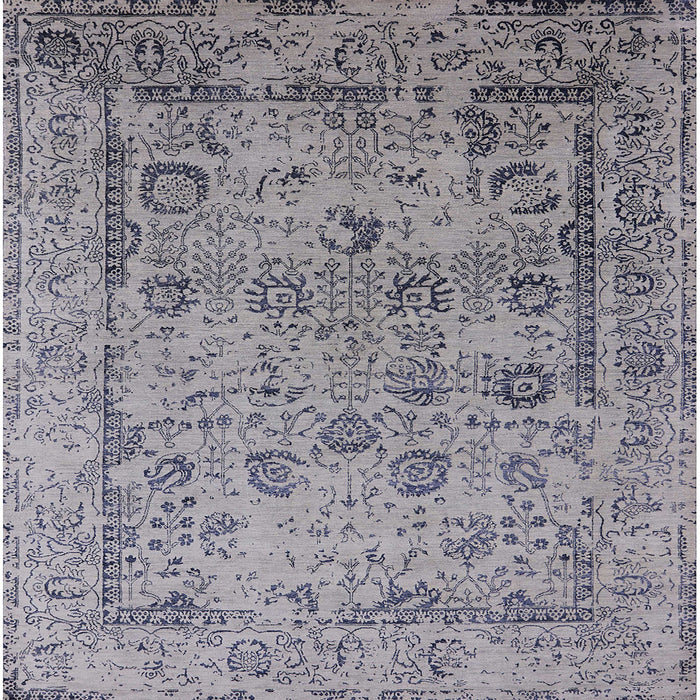 Square Mid-Century Modern Purple Oriental Rug, urb2051
