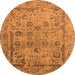 Round Oriental Orange Industrial Rug, urb2051org