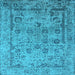 Square Oriental Light Blue Industrial Rug, urb2051lblu