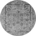 Round Oriental Gray Industrial Rug, urb2051gry