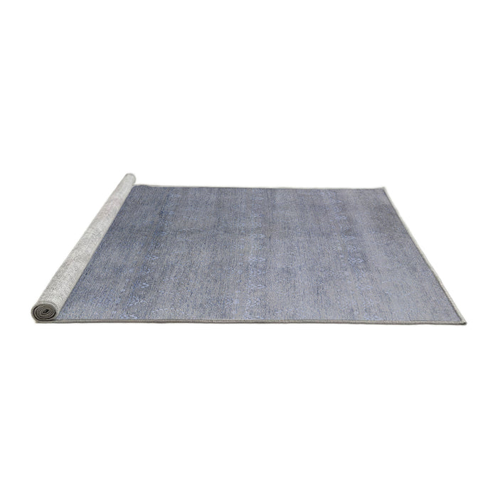 Sideview of Machine Washable Industrial Modern Slate Blue Grey Blue Rug, wshurb2052