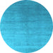 Round Oriental Light Blue Industrial Rug, urb2052lblu