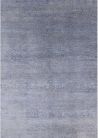 Machine Washable Industrial Modern Slate Blue Grey Blue Rug, wshurb2052