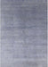 Machine Washable Industrial Modern Slate Blue Grey Blue Rug, wshurb2052