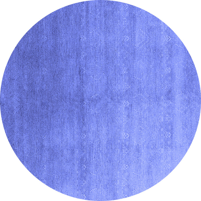 Round Oriental Blue Industrial Rug, urb2052blu