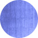 Round Oriental Blue Industrial Rug, urb2052blu