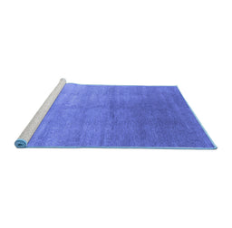 Sideview of Machine Washable Oriental Blue Industrial Rug, wshurb2052blu