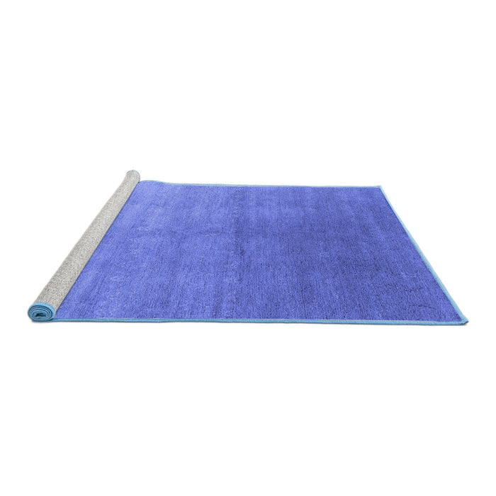 Sideview of Machine Washable Oriental Blue Industrial Rug, wshurb2052blu