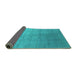 Sideview of Oriental Turquoise Industrial Rug, urb2052turq