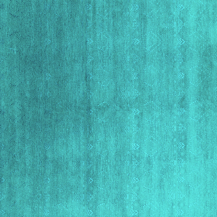 Square Machine Washable Oriental Turquoise Industrial Area Rugs, wshurb2052turq