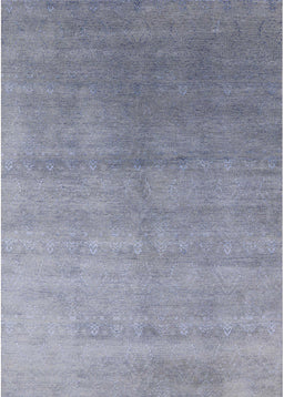 Mid-Century Modern Slate Blue Grey Oriental Rug, urb2052