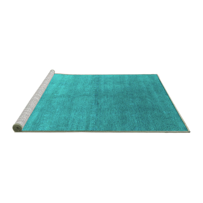 Sideview of Machine Washable Oriental Turquoise Industrial Area Rugs, wshurb2052turq