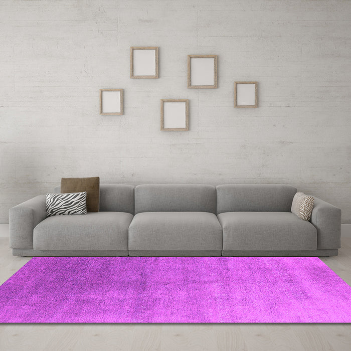 Machine Washable Oriental Pink Industrial Rug in a Living Room, wshurb2052pnk