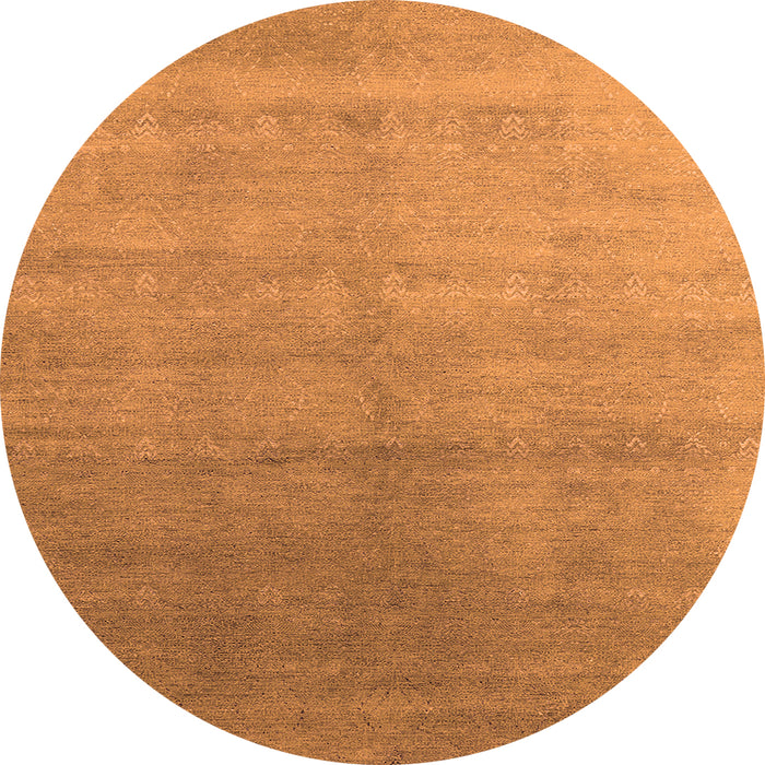 Round Oriental Orange Industrial Rug, urb2052org
