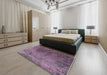 Machine Washable Industrial Modern Purple Rug in a Bedroom, wshurb2053