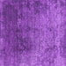Square Machine Washable Oriental Purple Industrial Area Rugs, wshurb2053pur