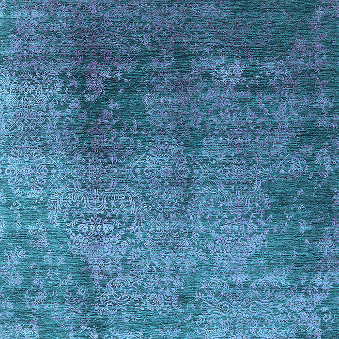 Machine Washable Oriental Light Blue Industrial Rug, wshurb2053lblu