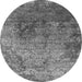 Round Oriental Gray Industrial Rug, urb2053gry