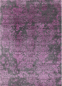 Machine Washable Industrial Modern Purple Rug, wshurb2053