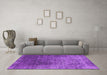 Machine Washable Oriental Purple Industrial Area Rugs in a Living Room, wshurb2053pur