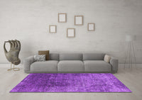 Machine Washable Oriental Purple Industrial Rug, wshurb2053pur