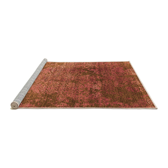 Sideview of Machine Washable Oriental Orange Industrial Area Rugs, wshurb2053org