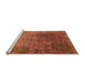 Sideview of Machine Washable Oriental Orange Industrial Area Rugs, wshurb2053org