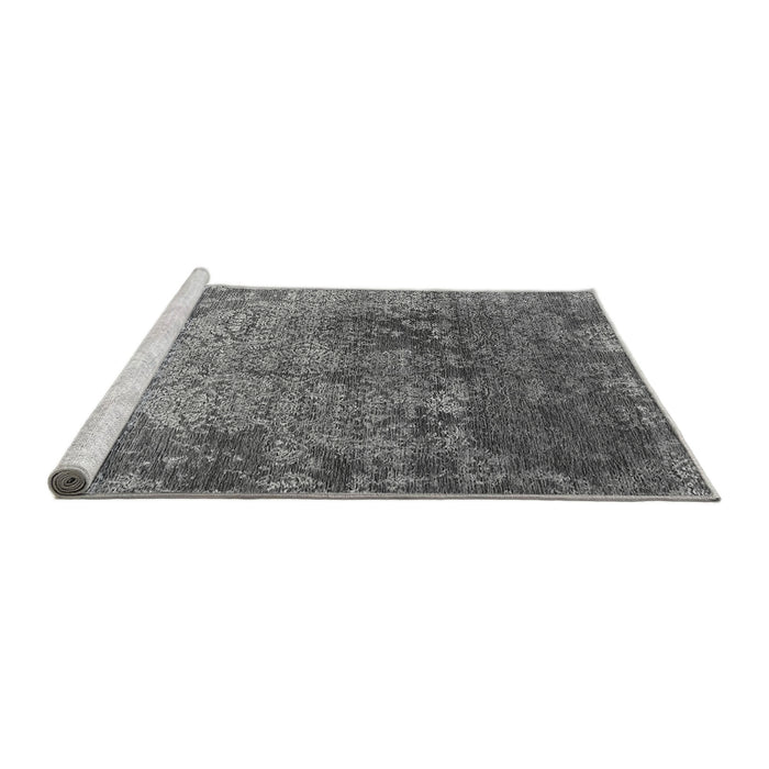 Sideview of Machine Washable Oriental Gray Industrial Rug, wshurb2053gry
