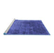 Sideview of Machine Washable Oriental Blue Industrial Rug, wshurb2053blu