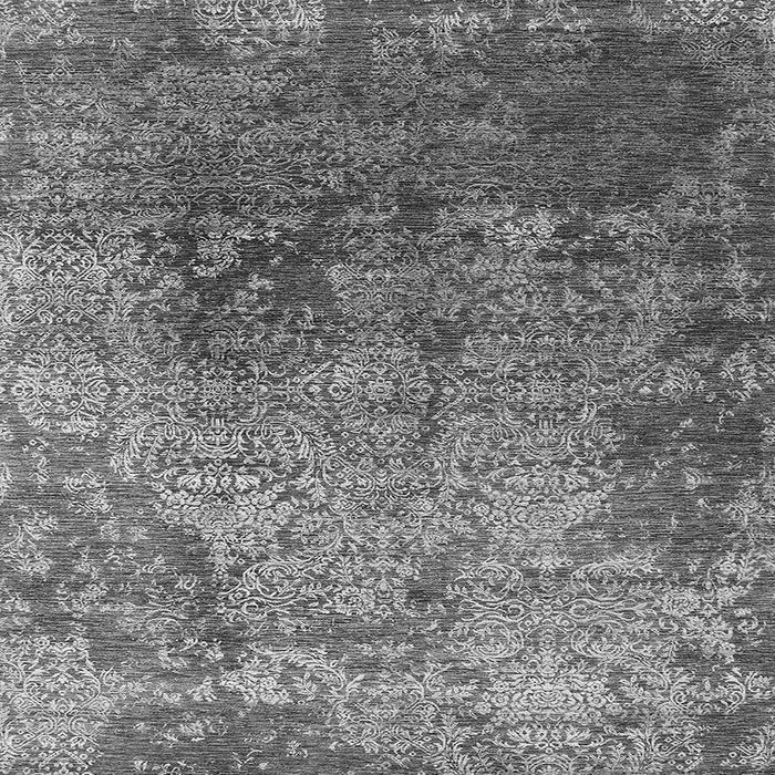 Square Machine Washable Oriental Gray Industrial Rug, wshurb2053gry