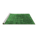 Sideview of Machine Washable Oriental Emerald Green Industrial Area Rugs, wshurb2053emgrn