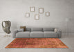 Machine Washable Oriental Orange Industrial Area Rugs in a Living Room, wshurb2053org