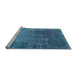 Sideview of Machine Washable Oriental Light Blue Industrial Rug, wshurb2053lblu