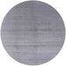 Round Machine Washable Industrial Modern Dark Gray Rug, wshurb2054