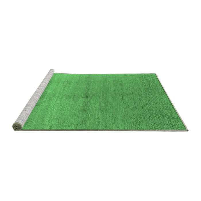 Sideview of Machine Washable Oriental Emerald Green Industrial Area Rugs, wshurb2054emgrn