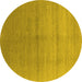 Round Oriental Yellow Industrial Rug, urb2054yw