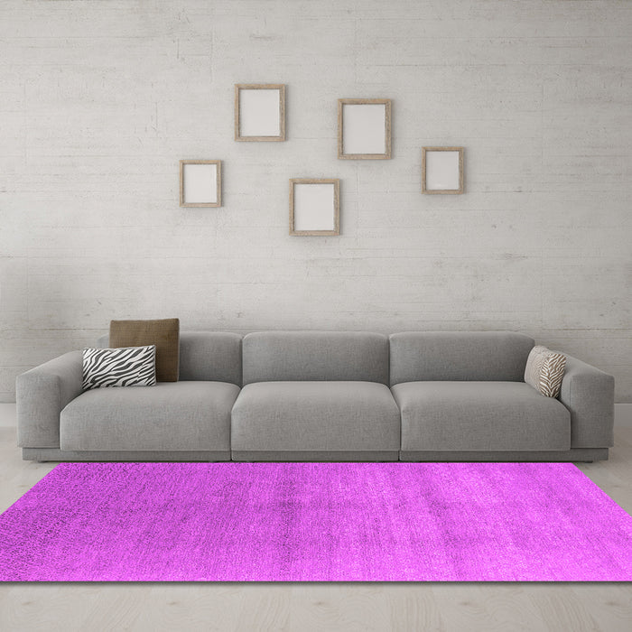 Machine Washable Oriental Pink Industrial Rug in a Living Room, wshurb2054pnk