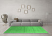 Machine Washable Oriental Green Industrial Area Rugs in a Living Room,, wshurb2054grn