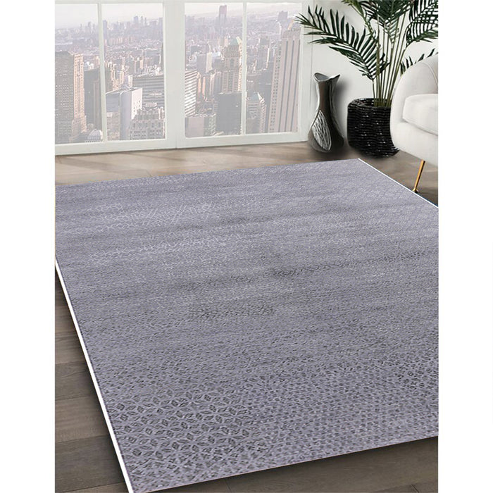 Mid-Century Modern Dark Gray Oriental Rug in Family Room, urb2054