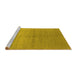 Sideview of Machine Washable Oriental Yellow Industrial Rug, wshurb2054yw