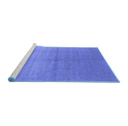 Sideview of Machine Washable Oriental Blue Industrial Rug, wshurb2054blu