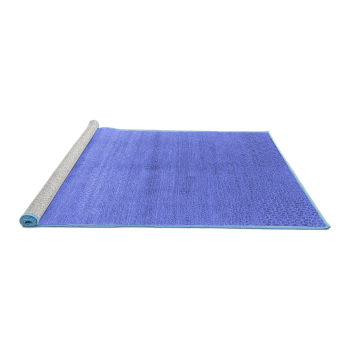 Sideview of Machine Washable Oriental Blue Industrial Rug, wshurb2054blu