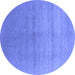 Round Oriental Blue Industrial Rug, urb2054blu