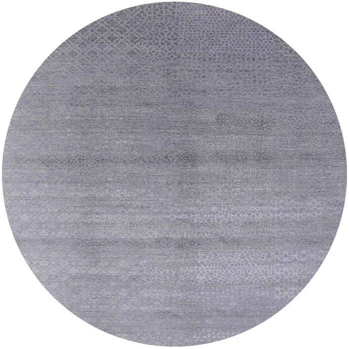 Round Mid-Century Modern Dark Gray Oriental Rug, urb2054
